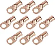 RIOCAN 10pcs 1/0 AWG-1/2”(M12) Ring Terminals 0 Gauge Copper Wire Lugs Battery Cable Ends Heavy Duty Battery Cable Terminal Connectors