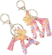 [COLLBATH] English Keychain Girl Keychain Purses Cute Keychain Purple Keychain Wallet for Car Keychain for Women Back Ladies Keychains for Car Keys Metal