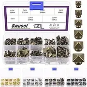 Swpeet 150Pcs 6 Sizes 6mm/7mm/8mm/9mm/10mm/12mm Bronze Spike Rivet Pyramid Rapid Rivet Studs Kit, Square Rivets Metal Pyramid Fits for Bag Leather Clothing Shoes Rivet Handicraft DIY Punk