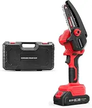 Mini Chainsaw Cordless 4 Inch Mini Chainsaw, Rechargeable Lithium Chainsaw Electric Handheld Chainsaw Portable Chainsaw for Tree Trimming Branches Wood Cutting