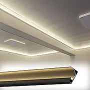 Crown Moulding Led Channel for Led Strip Lights, Aluminum Profile Lighting Coving Custom Sizes, Skirting/Ceiling Trim Molding for Indirect Lighting(Black,8 m/26.2 ft)