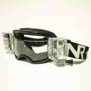 Rip N Roll Colossus WVS Roll Off Motocross Goggles With 48mm Films - Black