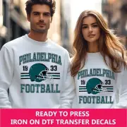 Philadelphia Eagles Retro Style Iron On Transfer, Ready to Press DTF Transfer
