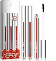 Peel Off Lip Stain,3 Colors Lip Liner Set - Liquid Lipstick with Matte Finish, Long-Lasting Lip Tint Peel Off,Highly Pigmented Lip Gloss,Transfer Resistant Lip Liner Stain for Women and Girls