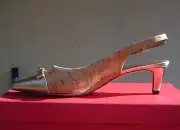 NEW VANELI ITALY GOLD BEIGE POINTY SLINGBACK PUMPS SIZE 8 M