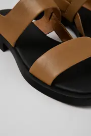 Dana Brown Leather 2-Strap Sandal for Women