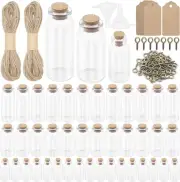 Rustark 148Pcs 3 Sizes Glass Bottles DIY Mini Glass Vials Small Jars with Cor...