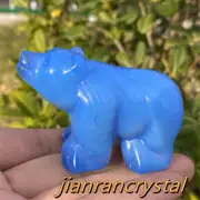 2" Blue Opalite Hand Carving Bear Skull Quartz Crystal Reiki Healing Gift 1pc