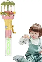 Bubble Wands for Kids, Cute Carousel Glow Blower, Interactive Portable Bubble Wands for Kids Fun Backyard Garden Lawn Party Birthday Easter Christmas Halloween