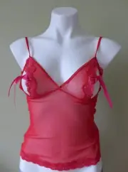 NWT VICTORIA'S SECRET Y2K Sexy Little Things Lace/Mesh Cami Top in Red Size S