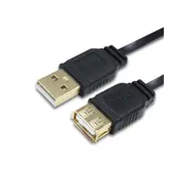 在飛比找ETMall東森購物網優惠-i-gota USB 2.0 A公-A母 2米 黑色扁線 鍍