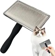 Dog Grooming Brush, Pet Shedding Comb, Metal Needles Dematting Tool, 16.6x12x4cm,Undercoat Rake, Hair Remover Cats and Dogs, Suitable for All Hair Types