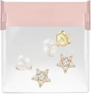 [Generic] Small Clear Bag | Transparent Pouch Set of 10,Self-Sealing Jewelry Bag, Jewelry Supplies for Earrings Rings