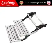 Aluminium Pull Out Retractable Two Step RV Camper Platform Steps Stair Anti-Slip