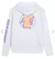 Pokemon & Santa Cruz Pikachu Dot Women's White Hoodie Size Medium Rare Deadstock