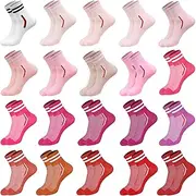 [Chicpop] 20 pairs Ankle Socks Running Socks Athletic Socks Sport Running Calf Socks socks for Women, Ztw-20pink, One Size