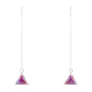 Triangle Threader Purple Turquoise and Sterling Silver Earrings