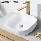 Bathroom Ceramic Vanity Basin Sink Rectangular Hand Wash Single Bowl Gloss White