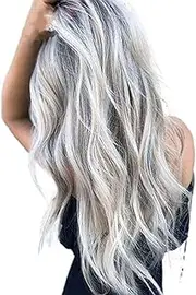 Anime Wig Bleached and Dyed Long Curly H COS Gray Gradient Women's Wig