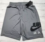 Sz Large Boys Nike Jordan Jumpman Shorts Dark Grey Black White 95A615 G1A - NWT