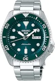 SRPD61K1 Men's Seiko Five Sports Watch, Automatic Mechanical, Limited Distribution Model, Emerald Green, Bracelet Type