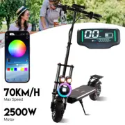 2500W Foldable Electric Scooter Adult 70KM/H 70KM Range Off Road 11" Tyre E-Bike