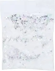 Star Sequins PET Silver Mixed Fantasy Glitter for Makeup, Nails, Body, and Hair - for Festivals and Parties