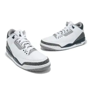 Nike 休閒鞋 Air Jordan 3 Retro 男鞋 白 灰 午夜藍 爆裂紋 三代 復刻 CT8532-140
