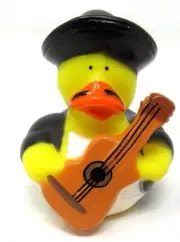 FREE SHIP - MARIACHI BAND GUITAR PLAYER CRUISING RUBBER DUCK 2 1/4" CRUISE