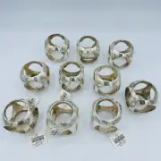 Vintage silver plate Cube Chunky napkin rings 10 from Crate & Barrel in EUC