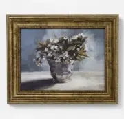 10" x 8 FLOWER VINTAGE Framed WALL ART Threshold STUDIO MCGEE Gold Violet TARGET