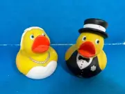 Bride & Groom rubber ducks Wedding / Engagement / Cake Toppers - NEW!