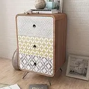 Side Cabinet with 3 Drawers Brown Storage Organizer Furniture Home Decor
