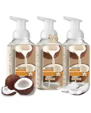 Lovery Set of 3 Foaming Hand Soaps in Vanilla Coconut, Alcohol Free Hand Wash NoSize Brown