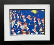 Dr. Seuss "Cat in the Hat 4th of July Parade" NEW FRAMED ART Patriotic