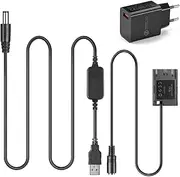 USB Adapter Kit DC 8.4V ACK-E6 + Fully Decoded DR-E6 Coupler LP-E6 Dummy Battery + QC3.0 USB Adapter for Canon EOS 5D Mark III II IV 5DSR 7D 60D 70D 80D 6D Mark II Power Display