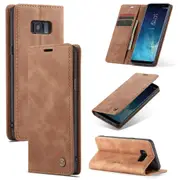 CaseMe Samsung Galaxy S8+ Plus Classic Leather Folio Case Cover Skin [Brown]