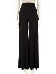 Black Elasticated Wide Leg Trousers