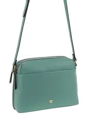 [PIERRE CARDIN] Leather Crossbody Bag in Moss