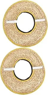 MOTHNUR 2pcs Hard Hat Sunshade Visor Durable Woven Straw Brim for Construction Workers Outdoor Safety Helmet Accessory Breathable Cooling Cap with Wide Brim for Sun Protection Random Color