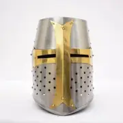 Halloween Templar helmet Medieval crusader helmet Knight helmet with Stand Item