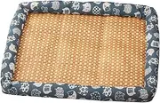 AIMALL Summer Cooling Pet Mat for Cats and Dogs, Breathable Rattan Kennel Cushion, Anti-Slip, Washable
