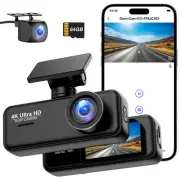 Dash Cam Front and Rear 4K+1080P, WiFi Dash Camera for Cars with App, 1.97 In...
