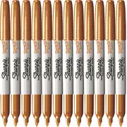 Sharpie Permanent Marker Fine Point 1.0mm Metallic Bronze Pack 12