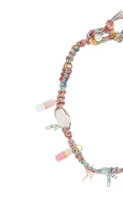 [Joie DiGiovanni] Pastel Pill Popper18K Rose Gold Knotted Silk Multi-Stone Necklace