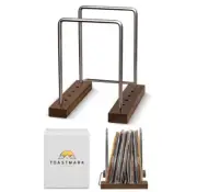 Mini Record Holder - Upto 35 LP Solid Walnut Vinyl Record Storage For...