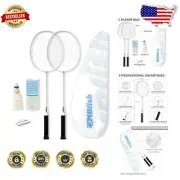 Badminton Racket Set - 2 Carbon Fiber Rackets and 3 Shuttlecocks for Outdoor Fun
