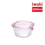 在飛比找遠傳friDay購物優惠-【iwaki】日本耐熱玻璃方形微波保鮮盒200ml-粉