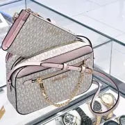Michael Kors Jet Set Item Chain Crossbody Bag + Wallet Set Vanilla Powder Blush