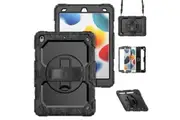 2021 iPad 9th Gen 10.2 Inch Full-Body Drop Protection Cover with Screen Protector & Shoulder Strap-Black Camo